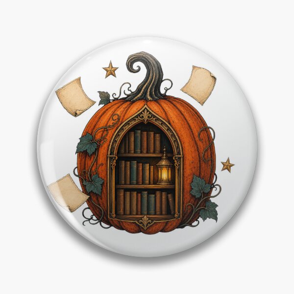 Item preview, Glowing Pumpkin Portal to a Tiny Library designed and sold by Whimsy Paw Studio | Cute Animal Art.