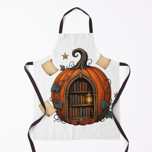 Item preview, Glowing Pumpkin Portal to a Tiny Library designed and sold by Freshloop Studio | Whimsical Vintage Art.