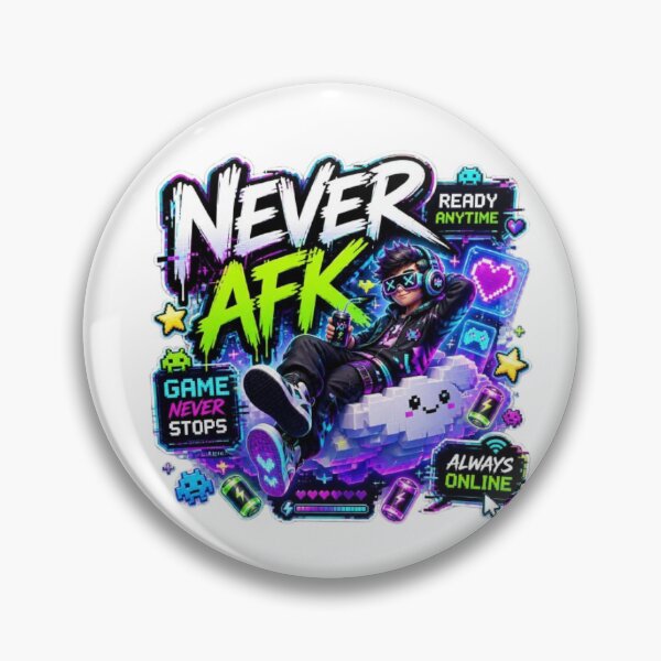 Item preview, NEVER AFK Gaming Sticker | Hardcore Gamer Quote Esports Design designed and sold by Stylestickers55.
