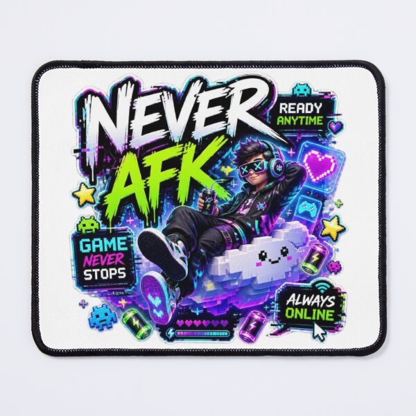 Item preview, NEVER AFK Gaming Sticker | Hardcore Gamer Quote Esports Design designed and sold by Stylestickers55.