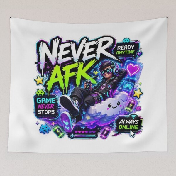Item preview, NEVER AFK Gaming Sticker | Hardcore Gamer Quote Esports Design designed and sold by Stylestickers55.