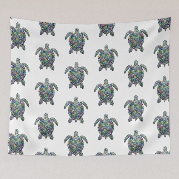 Item preview, Mosaic Sea Turtle with Coral Reef Shell | Tropical Ocean designed and sold by SOUFIANE1991.