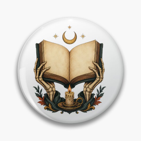 Item preview, Skeleton Hands Presenting a Mysterious Open Book designed and sold by Whimsy Paw Studio | Cute Animal Art.
