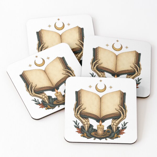 Item preview, Skeleton Hands Presenting a Mysterious Open Book designed and sold by Freshloop Studio | Whimsical Vintage Art.