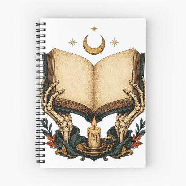 Item preview, Skeleton Hands Presenting a Mysterious Open Book designed and sold by Whimsy Paw Studio | Cute Animal Art.