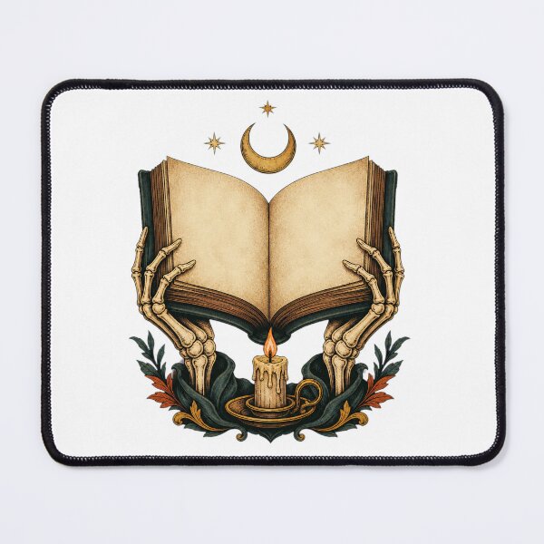 Item preview, Skeleton Hands Presenting a Mysterious Open Book designed and sold by Whimsy Paw Studio | Cute Animal Art.