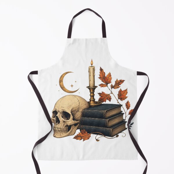 Item preview, Antique Skull Beside Candlelit Gothic Books designed and sold by Whimsy Paw Studio | Cute Animal Art.