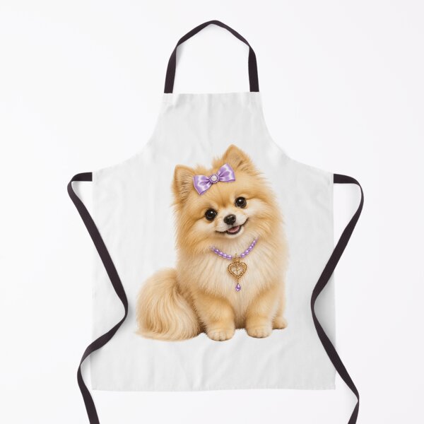 Item preview, Elegant Pomeranian Princess with Lavender Bow & Royal Heart Necklace Cute Fluffy Dog Art designed and sold by RoPrincess.