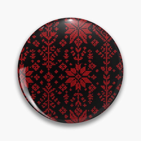 Item preview, Bold Palestinian Embroidery Pattern – Red Cross Stitch Folk Textile Design designed and sold by BrainCurves.