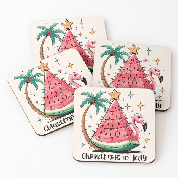 Item preview, Funny Christmas In July Watermelon Flamingo designed and sold by legendaryskins.