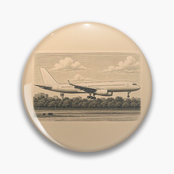 Item preview, Vintage Engraving Style Passenger Jet Landing Illustration designed and sold by EMairplanes.