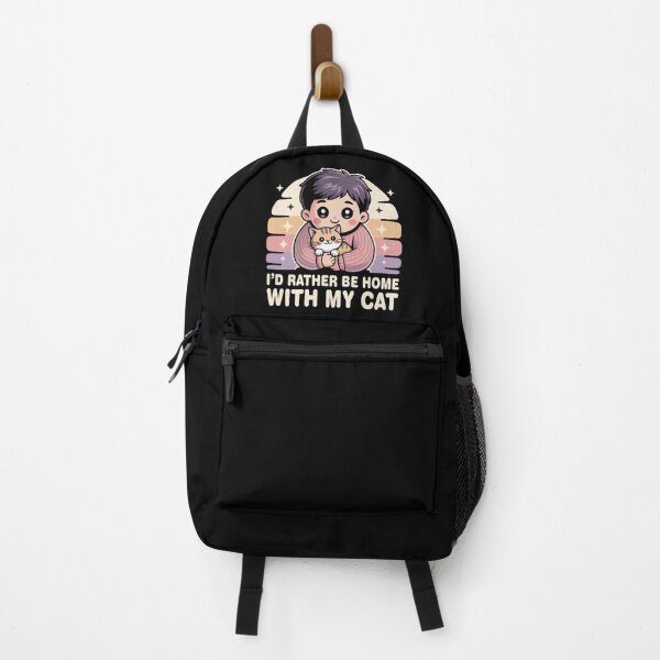 Item preview, I'd Rather Be Home With My Cat - Funny Cat Lover Introvert Gift T-Shirt designed and sold by Art JSMY.