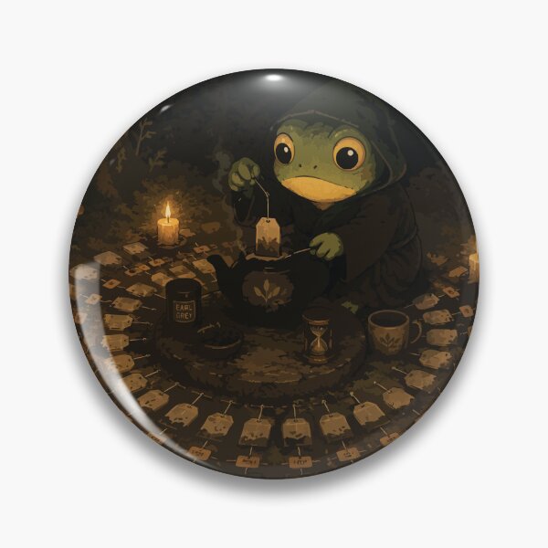 Item preview, Tea Ritual Frog Sticker – Dark Cottagecore Witch Tea Cartoon designed and sold by SimplePoDesign.