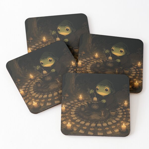 Item preview, Tea Ritual Frog Sticker – Dark Cottagecore Witch Tea Cartoon designed and sold by SimplePoDesign.