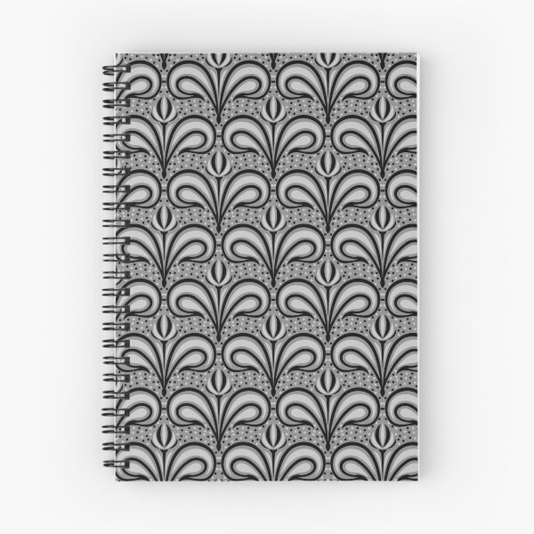 Item preview, Art Nouveau Damask Seamless Pattern in Grey and Black designed and sold by mrhighsky.
