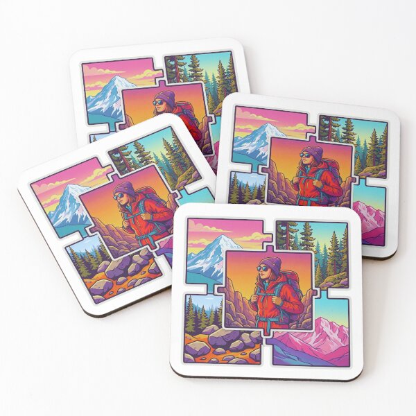 Artikelvorschau, Modulares Puzzle Femele Hiker Sticker Design entworfen und verkauft von GabeMountainArt.