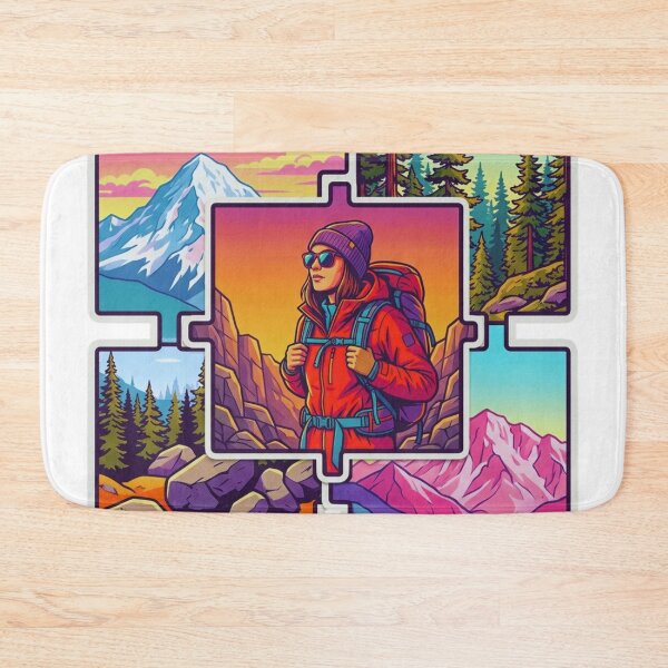 Item preview, Modular Puzzle Femele Hiker Sticker Design designed and sold by GabeMountainArt.