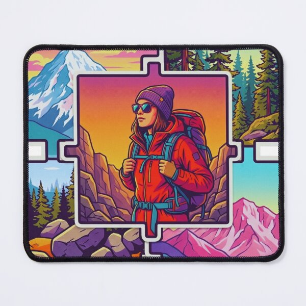 Item preview, Modular Puzzle Femele Hiker Sticker Design designed and sold by GabeMountainArt.