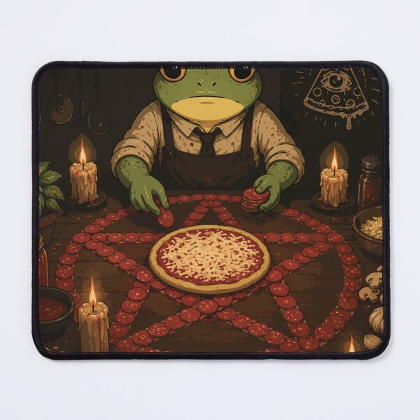 Item preview, Pizza Summoning Ritual Frog Sticker – Funny Occult Pizza Cartoon designed and sold by SimplePoDesign.