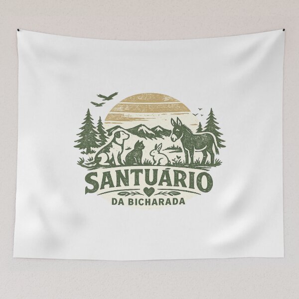 Item preview, Santuário da Bicharada Animal Sanctuary T-Shirt designed and sold by Santuário da Bicharada.