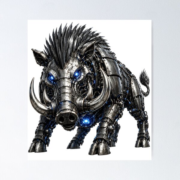 Item preview, Steel Warthog V5 – Mechanical Cyber Warthog | Industrial Metal Beast designed and sold by SteelCoat Studio.