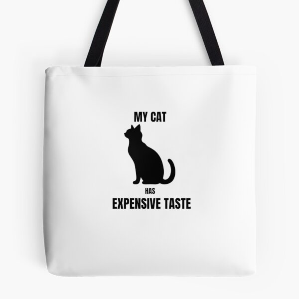 Item preview, My Cat Has Expensive Taste Funny Cat Sticker | Minimalist Cat Lover Design designed and sold by Savage Cat Quotes.