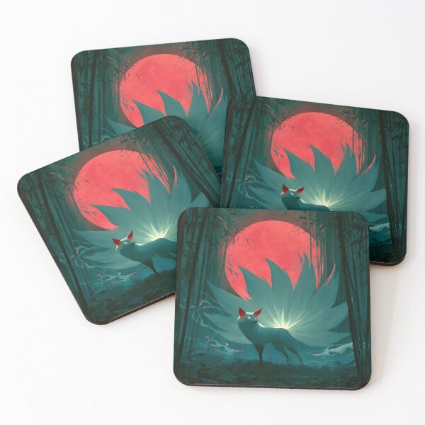 Item preview, Kitsune Beneath Red Moon designed and sold by Rtymer.