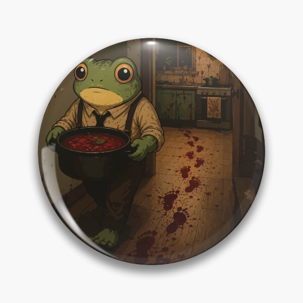 Item preview, Nothing Suspicious Frog Sticker – Funny Borscht Crime Scene Cartoon designed and sold by SimplePoDesign.