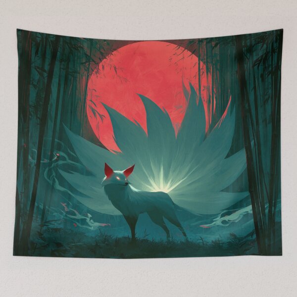 Item preview, Kitsune Beneath Red Moon designed and sold by Rtymer.