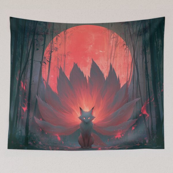 Item preview, Kitsune Beneath Red Moon designed and sold by Rtymer.