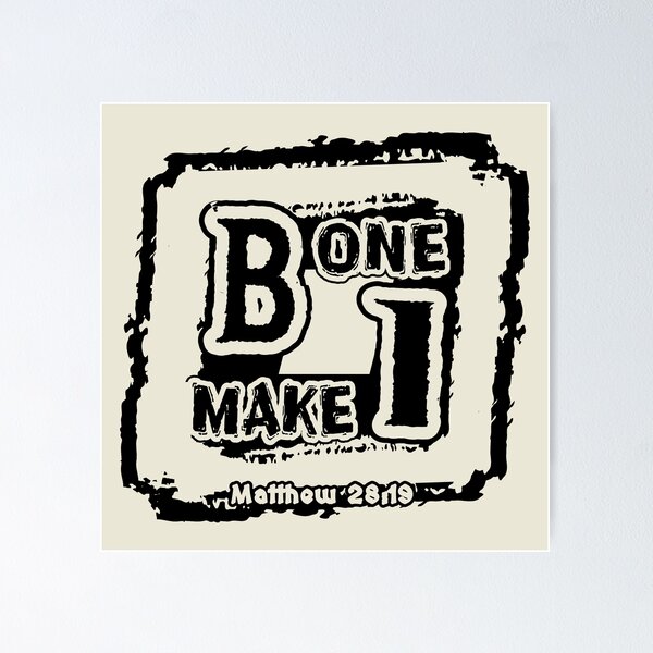 Item preview, Be One. Make One. Matthew 28:19 | Great Commission Christian Abstract Typography | Black designed and sold by ZechJohnRB.