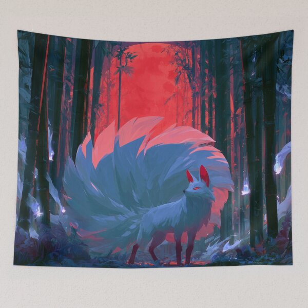 Item preview, Kitsune Beneath Red Moon designed and sold by Rtymer.