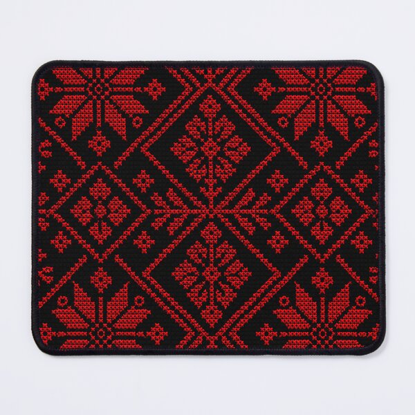 Item preview, Palestinian Heritage Embroidery Pattern – Bold Red Folk Art Cross Stitch Textile designed and sold by BrainCurves.