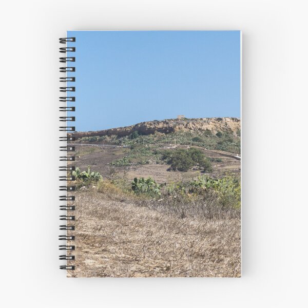 Item preview, White Lighthouse on Arid Coastal Hill Overlooking Dry Landscape and Blue Sky designed and sold by Nmallia.