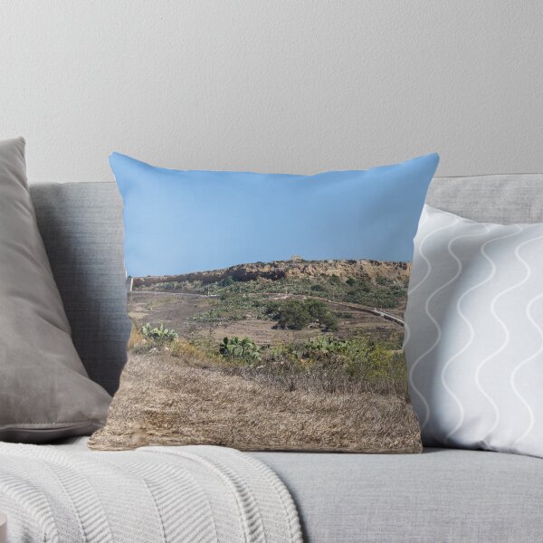 Item preview, White Lighthouse on Arid Coastal Hill Overlooking Dry Landscape and Blue Sky designed and sold by Nmallia.