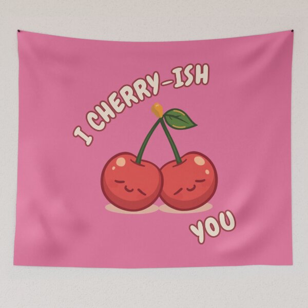 Item preview, I Cherry-Ish You Cute Cherry Couple Romantic Kawaii Art designed and sold by The Fine Print by BassAddict.