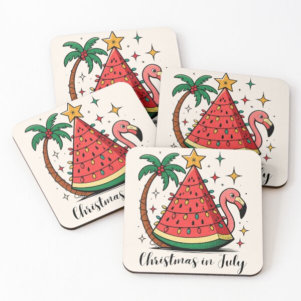 Item preview, Funny Christmas In July Watermelon Flamingo designed and sold by legendaryskins.