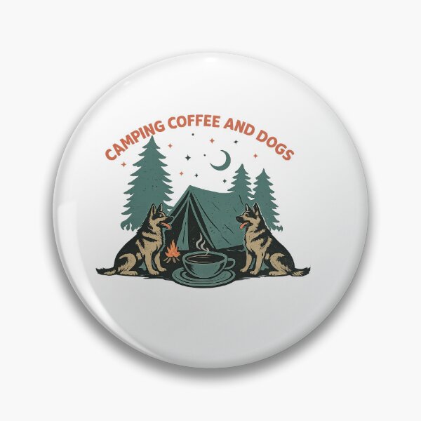 Item preview, Camping Coffee and German Shepherd Dogs designed and sold by JMDG Studio.