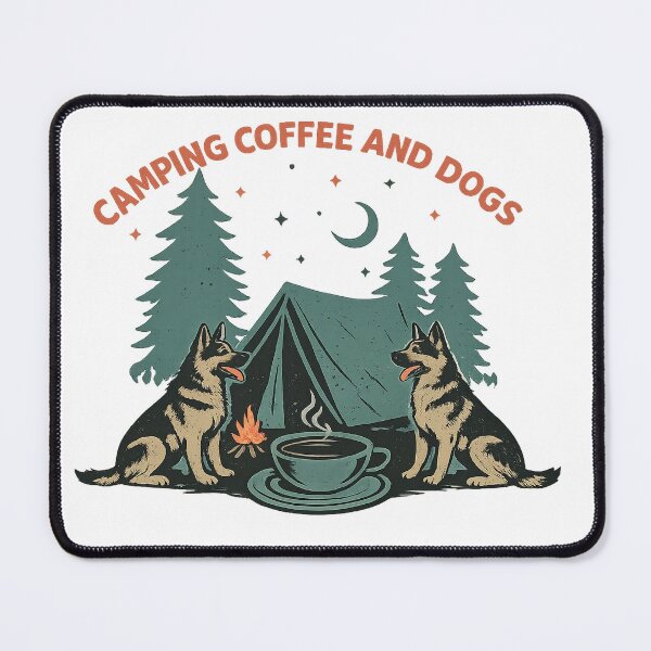Item preview, Camping Coffee and German Shepherd Dogs designed and sold by JMDG Studio.