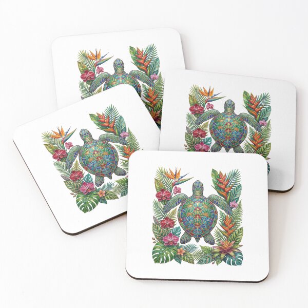 Item preview, Elegant Blue Sea Turtle with Roses, Peonies & Lilies designed and sold by SOUFIANE1991.