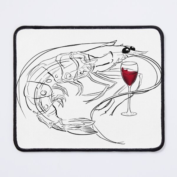 Item preview, Shrimp with Wine – Funny Minimalist Seafood Line Art designed and sold by Evv_u.