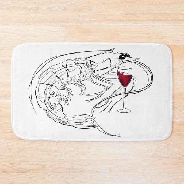 Item preview, Shrimp with Wine – Funny Minimalist Seafood Line Art designed and sold by Evv_u.