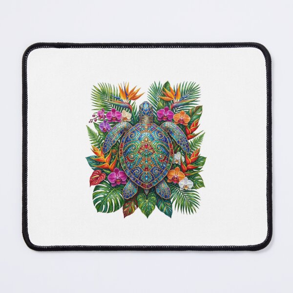 Item preview, Elegant Blue Sea Turtle with Roses, Peonies & Lilies designed and sold by SOUFIANE1991.
