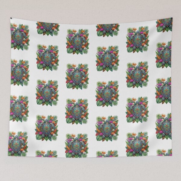 Item preview, Elegant Blue Sea Turtle with Roses, Peonies & Lilies designed and sold by SOUFIANE1991.