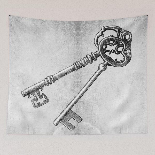 Item preview, Pair of Crossed Antique Skeleton Keys designed and sold by Ghoul Enterprises.