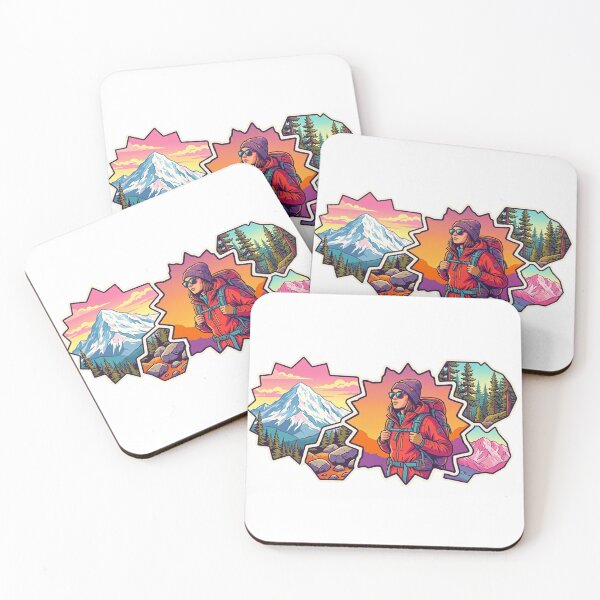 Item preview, Modular Puzzle Female Hiker Sticker Design designed and sold by GabeMountainArt.