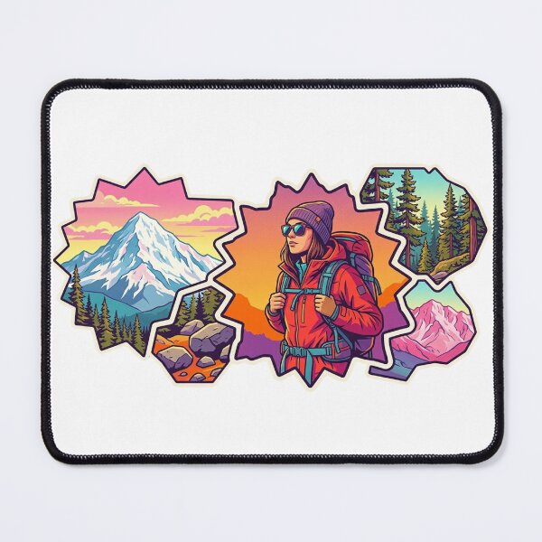Item preview, Modular Puzzle Female Hiker Sticker Design designed and sold by GabeMountainArt.