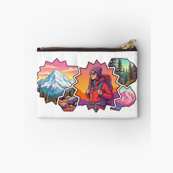 Item preview, Modular Puzzle Female Hiker Sticker Design designed and sold by GabeMountainArt.