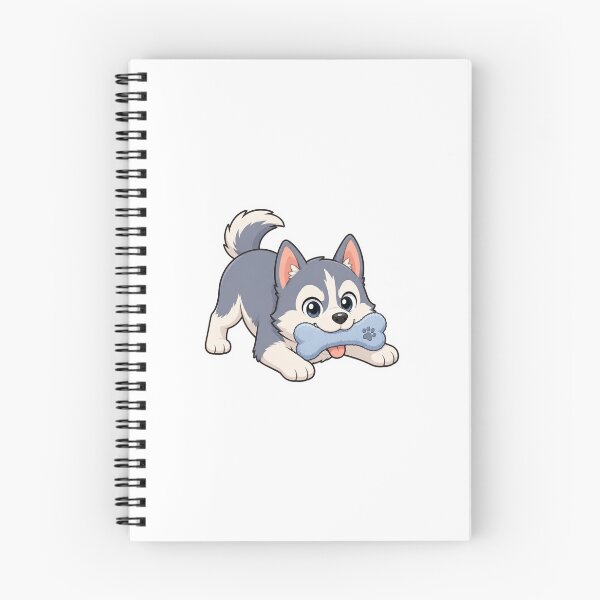Item preview, Cute Husky Puppy Playing with Toy Bone Kawaii Dog designed and sold by naruto4925.