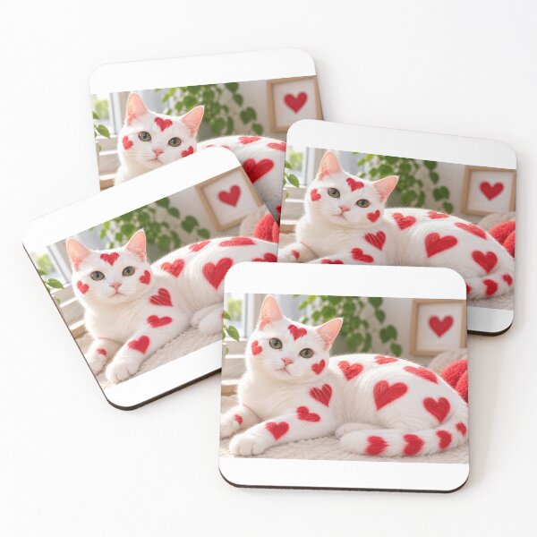 Item preview, Cat with red hearts designed and sold by karlosss.